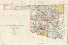 Map of the Oklahoma Territory.  From the corrected map of the General Land Office of 1898 and from data on file in the Executive Office of the Territory . . . 1901 By U.S. General Land Office