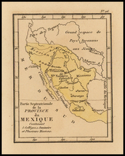 Texas, Southwest, Rocky Mountains, Mexico and California Map By Louis Denis