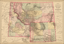 Rocky Mountains, Idaho, Montana and Wyoming Map By Samuel Augustus Mitchell Jr.