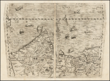 Indian Ocean, India, Other Islands, Central Asia & Caucasus and Middle East Map By Giovanni Battista Ramusio