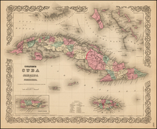 Caribbean Map By Joseph Hutchins Colton