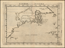 New England, Maine, Southeast and Canada Map By Girolamo Ruscelli