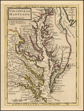 Mid-Atlantic, Maryland, Delaware, Southeast and Virginia Map By Herman Moll