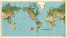 World and World Map By Pan American World Airways
