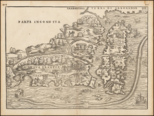 New England, Maine and Canada Map By Giovanni Battista Ramusio / Giacomo Gastaldi