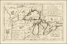 Midwest and Canada Map By Vincenzo Maria Coronelli