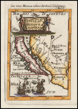 Baja California and California Map By Alain Manesson Mallet