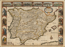 Spain and Portugal Map By Cornelis II Danckerts