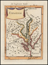 Mid-Atlantic, Southeast and Virginia Map By Alain Manesson Mallet