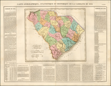 Southeast and South Carolina Map By Jean Alexandre Buchon