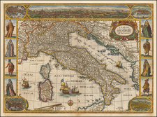 Italy Map By Cornelis II Danckerts