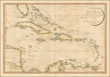 Florida, Caribbean and Central America Map By William Faden