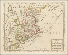 Carte de la Nouvelle Angleterre, Nouvelle York, Nouvelle Jersey, et Pensilvanie..