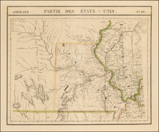 Illinois, Iowa, Kansas, Missouri and Nebraska Map By Philippe Marie Vandermaelen