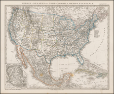 United States and Mexico Map By Adolf Stieler