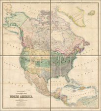 United States and North America Map By Edward Stanford
