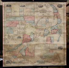 New England and Massachusetts Map By Henry Francis Walling