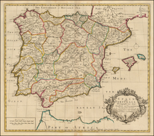 Spain and Portugal Map By John Senex