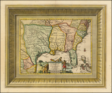 Florida, South, Southeast and Texas Map By Pieter van der Aa