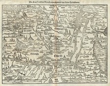 Europe, Netherlands, Belgium and Germany Map By Sebastian Munster