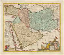 Central Asia & Caucasus, Middle East and Turkey & Asia Minor Map By Jan Barend Elwe