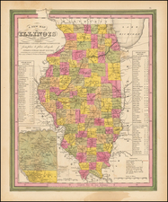 Illinois Map By Samuel Augustus Mitchell