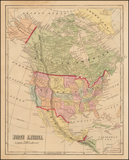 Texas and North America Map By Sidney Morse