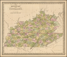 South, Kentucky and Tennessee Map By Jeremiah Greenleaf