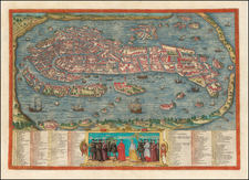 Venice Map By Georg Braun  &  Frans Hogenberg