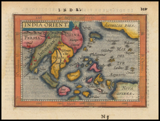 China, India and Southeast Asia Map By Abraham Ortelius / Johannes Baptista Vrients