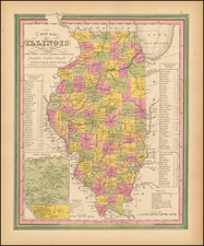 Midwest and Illinois Map By Samuel Augustus Mitchell