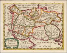 Central Asia & Caucasus and Middle East Map By Nicolas Sanson