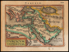 Turkey, Mediterranean, Other Islands, Central Asia & Caucasus, Middle East and Turkey & Asia Minor Map By Abraham Ortelius / Johannes Baptista Vrients