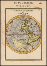 Western Hemisphere, California as an Island and America Map By Alain Manesson Mallet