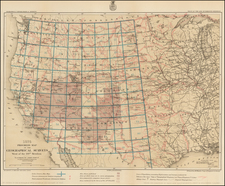 United States, Texas, Plains, Southwest, Rocky Mountains and California Map By George M. Wheeler