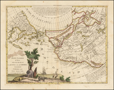 United States, Midwest, Plains, Rocky Mountains, North America, Pacific, Russia in Asia, California and Canada Map By Antonio Zatta