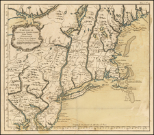 New England and Mid-Atlantic Map By Jacques Nicolas Bellin