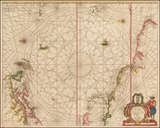 New England, Mid-Atlantic, Caribbean, South America and Brazil Map By Anthonie (Theunis)   Jacobsz