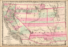 Southwest, Rocky Mountains and California Map By Benjamin P Ward  &  Alvin Jewett Johnson