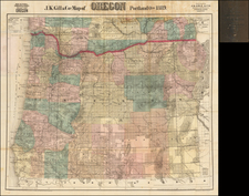 Oregon Map By J.K. Gill & Co.