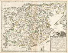 China and Korea Map By Nicolas Sanson