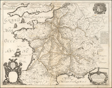 France Map By Melchior Tavernier / Nicolas Sanson