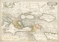 Mediterranean and Middle East Map By Melchior Tavernier / Nicolas Sanson