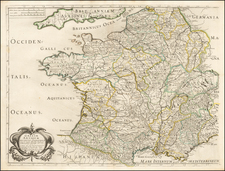 France Map By Melchior Tavernier / Nicolas Sanson