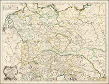 Germany Map By Melchior Tavernier / Nicolas Sanson