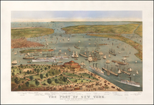 New York City Map By Nathaniel Currier  &  James Merritt Ives