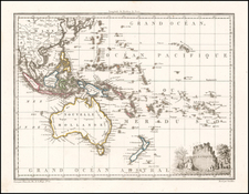 Australia and Oceania Map By Conrad Malte-Brun