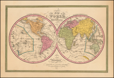 World and World Map By Samuel Augustus Mitchell