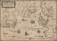 Atlantic Ocean and Canada Map By Nicholas Van Geelkercken