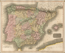 Spain and Portugal Map By John Thomson